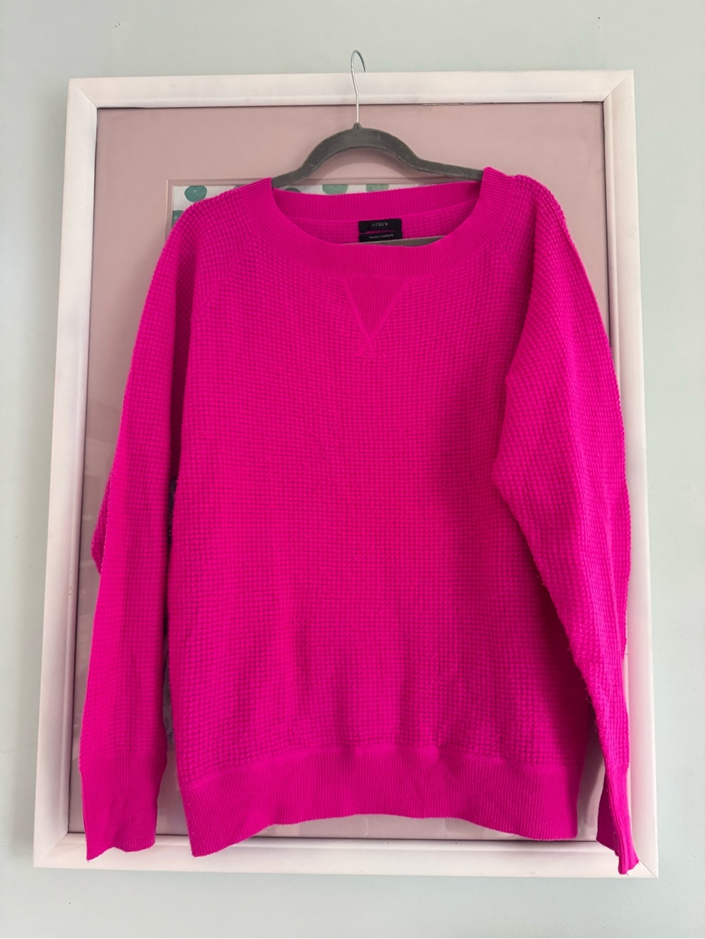 J. Crew Bright Fuchsia Knit Crewneck Sweater